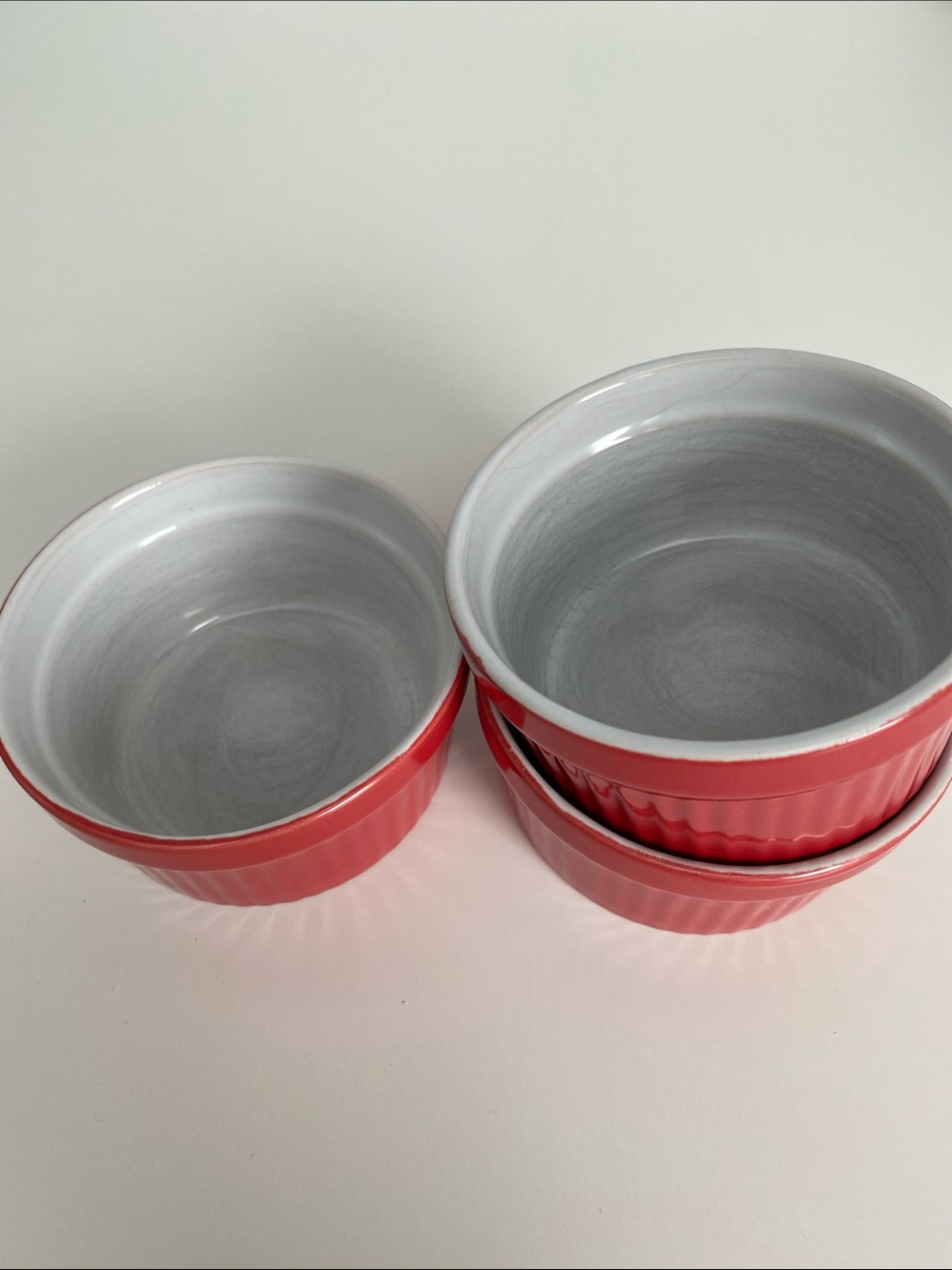 Red Ceramic Ramekin Set - Home Kitchen - Picture 2 of 5